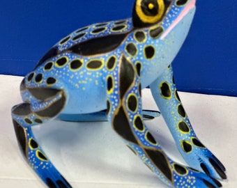Enchanting Leap: Alebrije Frog Sculpture