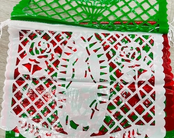 Virgen  de Guadalupe  papel picado mexican banners plastic