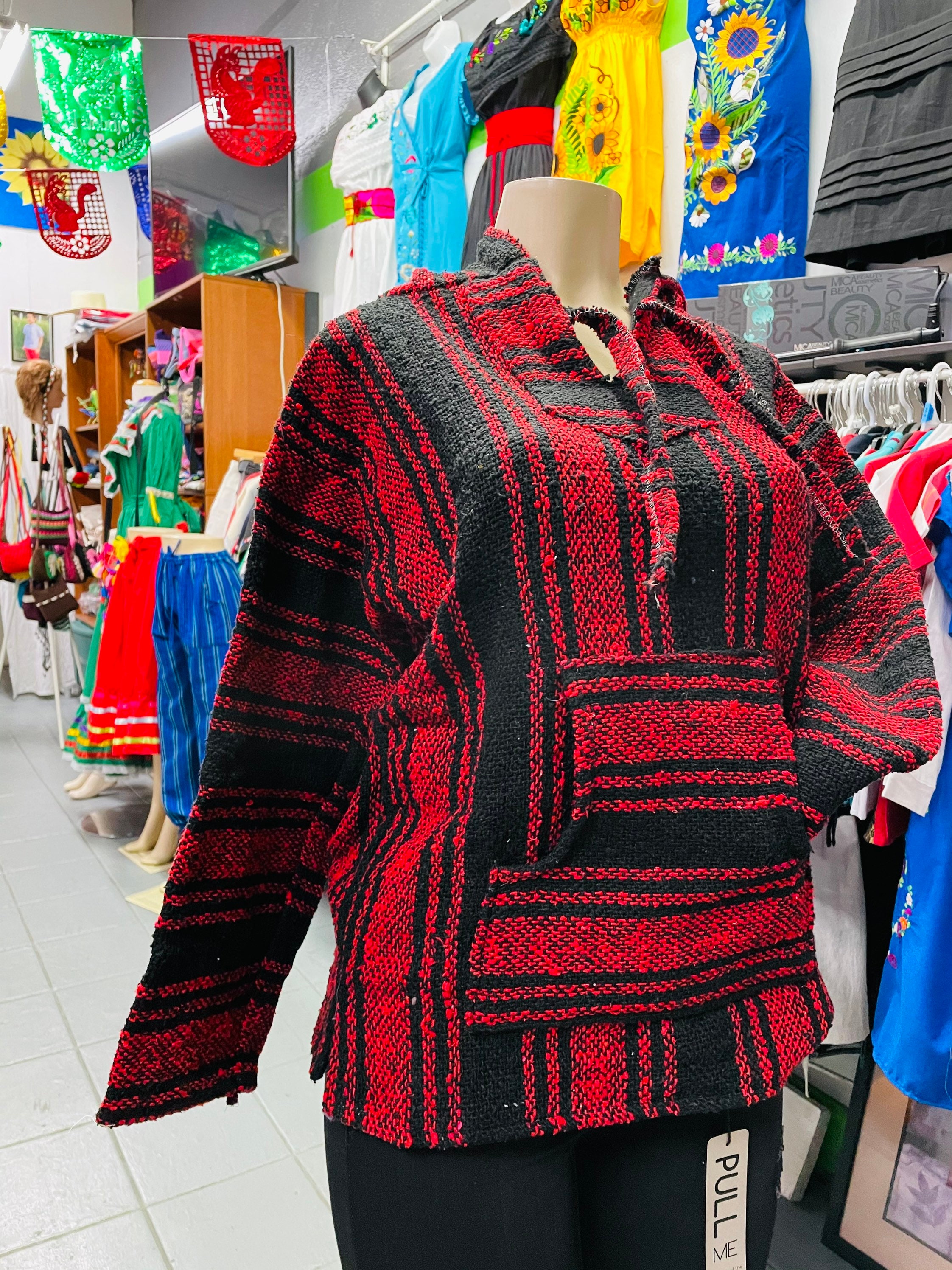 Suéter de jersey jerga con capucha mexicana Etsy