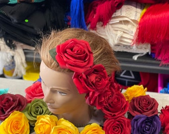 Peineta  de flores /catrina día de muertos /colorful hair comb