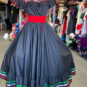 3 piece set Folklore Mexican Solid  skirt ,blouse and faja