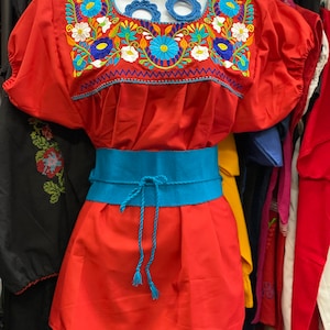 Beautiful Red Folklore Mexican  blouse
