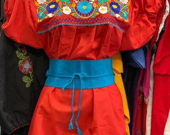 Beautiful Red Folklore Mexican  blouse