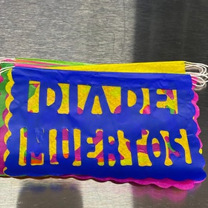 Mini Dia de los muertos papel picado pancartas mexicanas