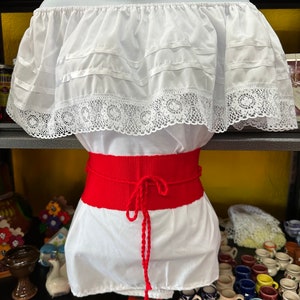 White off shoulder Maria Bonita Mexican blouse
