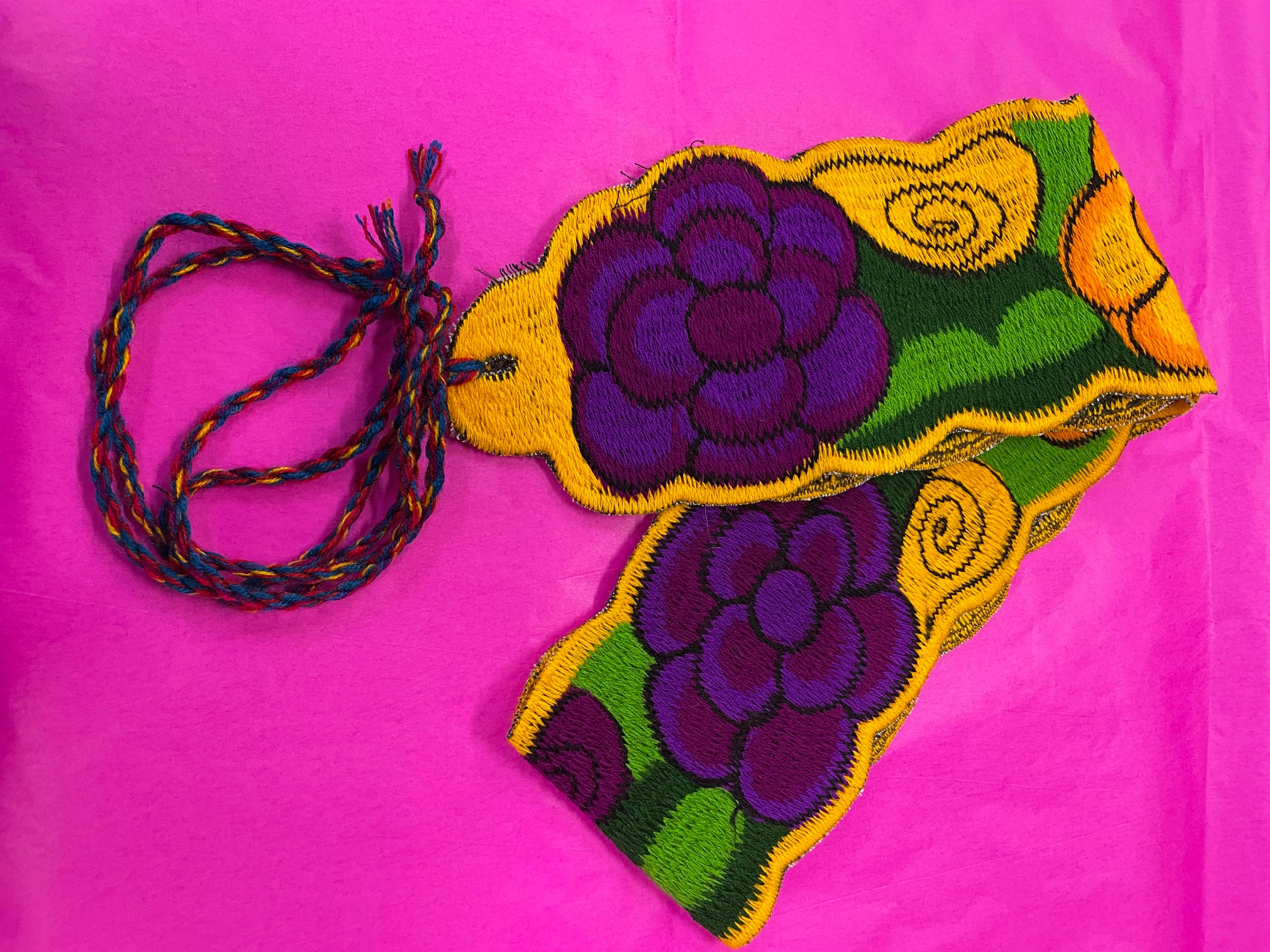 Handmade Floral Embroidered Mexican Fabric Wrap Belt Oaxacan Style L/XL Women main image 2