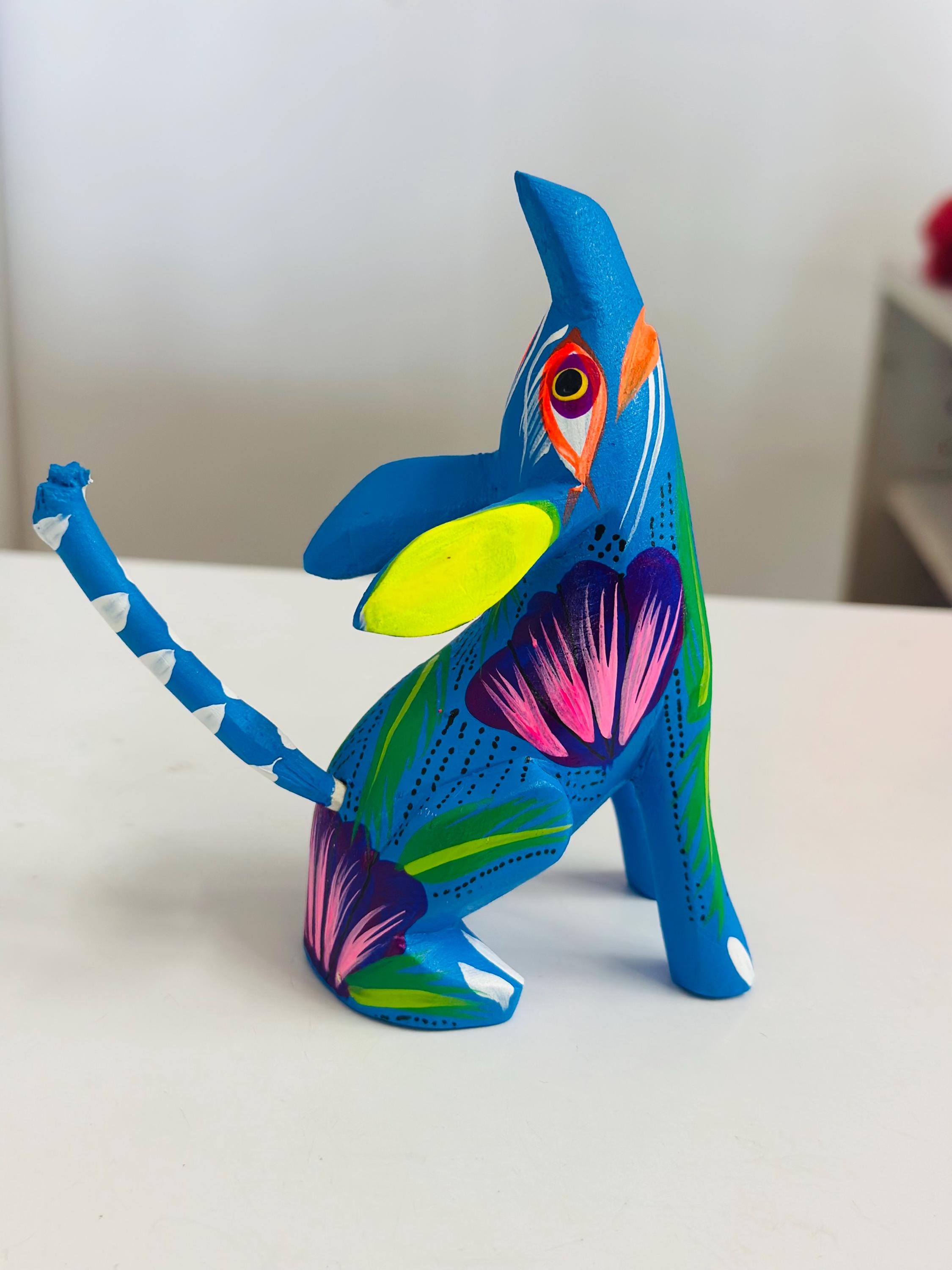 Beautiful Blue Wolf Alebrijes Copal Wood Carving - Etsy