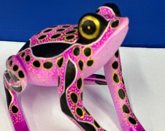 Enchanting Leap: Alebrije Frog Sculpture