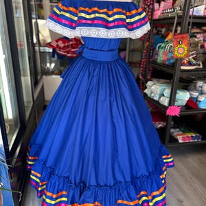 2 piece set Folklore Mexican Solid  skirt and blouse