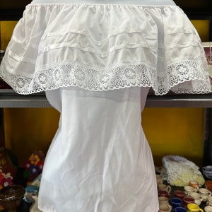 White off shoulder Maria Bonita Mexican blouse