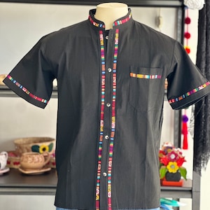 Black Medium Men&#39;s Guayabera
