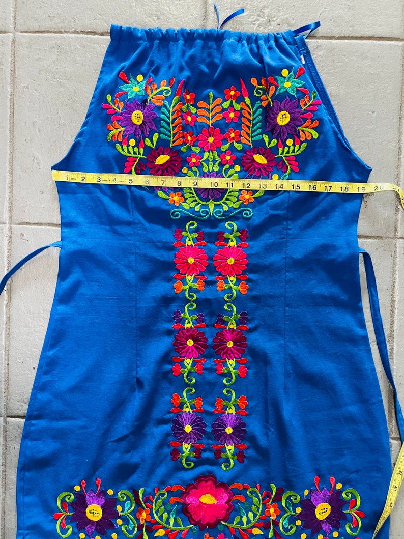 Mexican dress floral embroidery dress