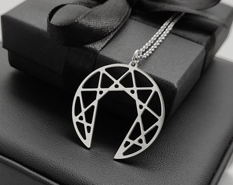 Enneagram, Gurdjieff, 925 sterling silver esoteric necklace. Fourth way pendant, sacred geometry.