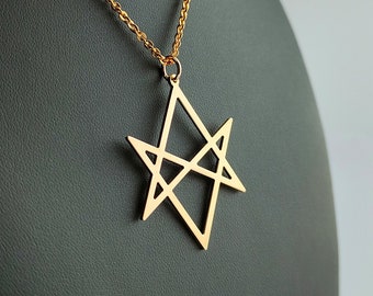 Unicursal hexagram. Thelema pendant, hexagram, spiritual jewel, amulet, talisman.