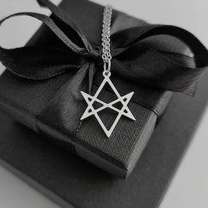 Unicursal hexagram in 925 sterling silver. Small Thelema pendant, hexagram, spiritual jewel, amulet, talisman.