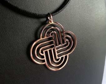 Solomon's knot, sacred geometry necklace, spiritual jewel.