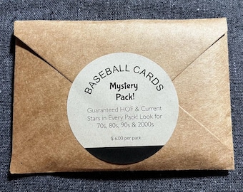 Baseball Cards Mystery Pack {Guaranteed 1 HOF & Current Stars in Every Pack! Look for 70&#39;s, 80&#39;s, 90&#39;s and 2000&#39;s}