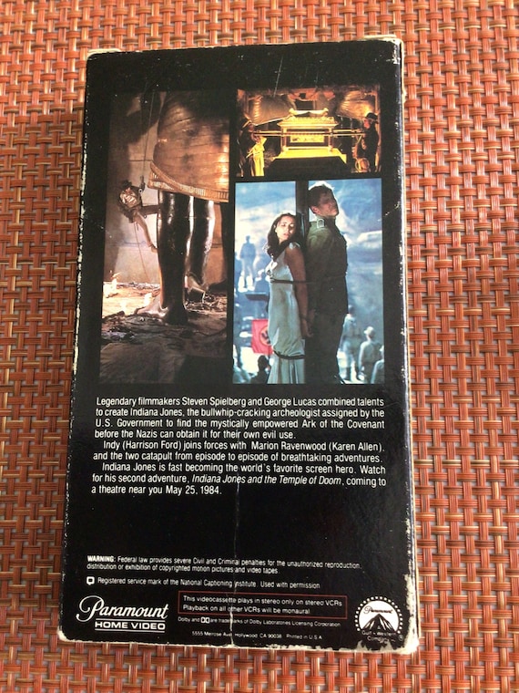 Raiders of the Lost Ark—original VHS (OPENED) - Etsy