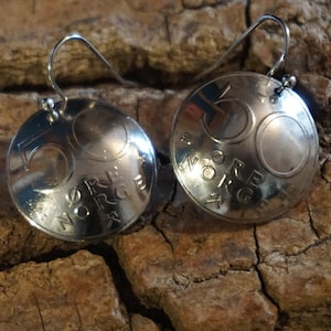 Upcycled Earrings from Coins Norway 50 Öre Coin DIY