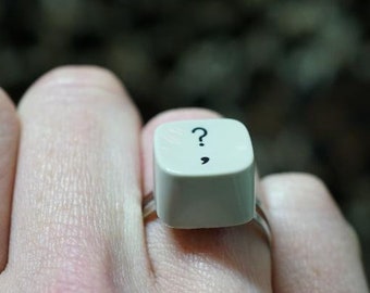 Upcycling Ring from Computer Keyboard Key Question Mark