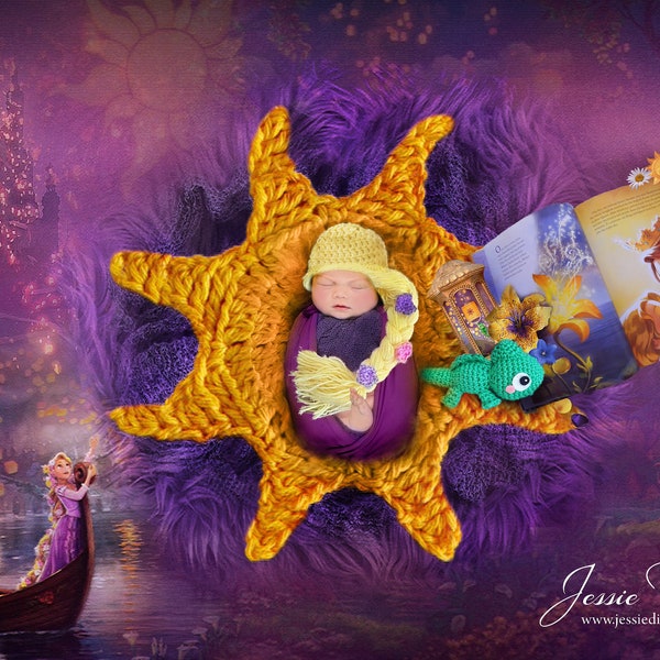 Rapunzel Newborn Digitaler Hintergrund