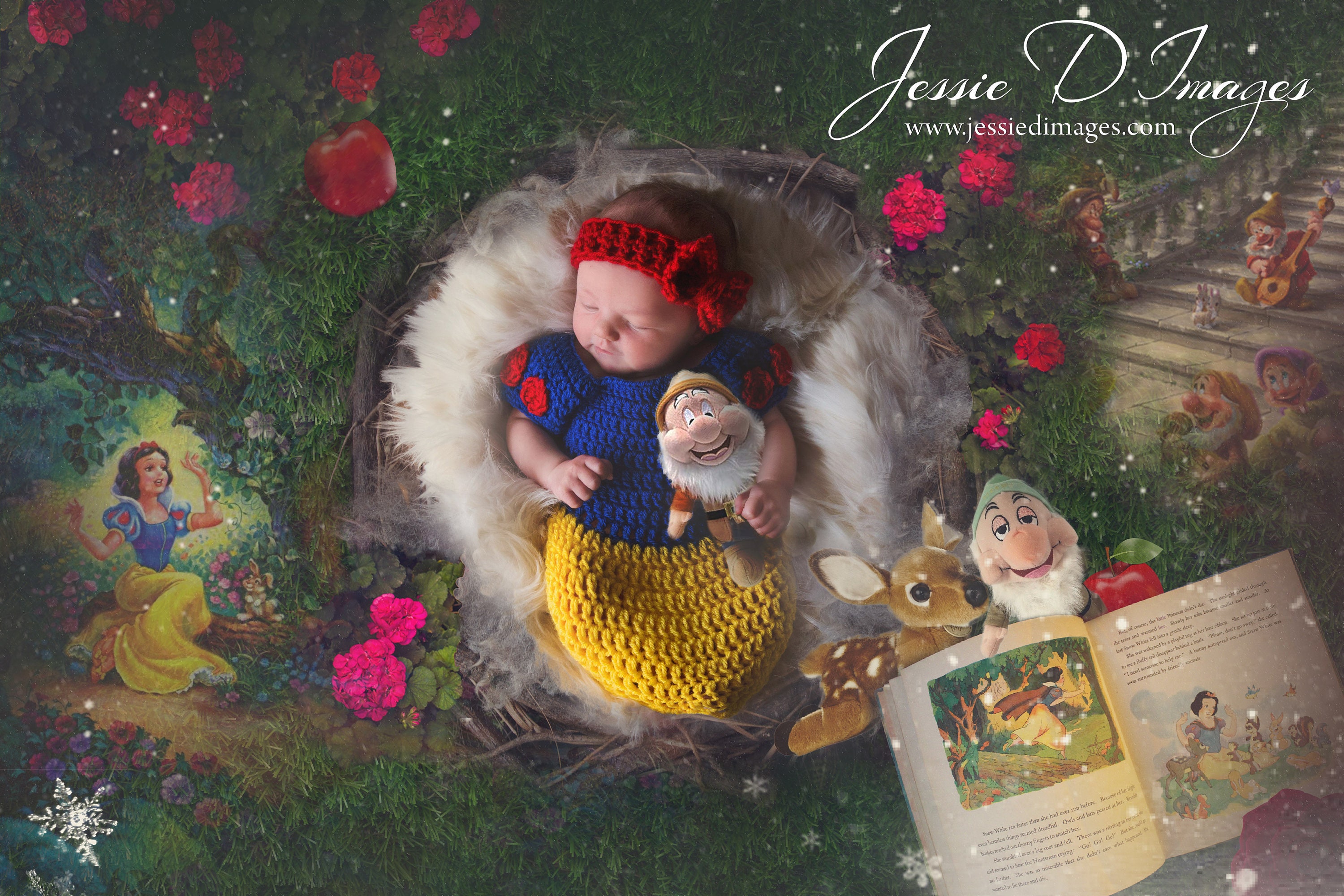 Snow White Newborn Digital Background Etsy Canada