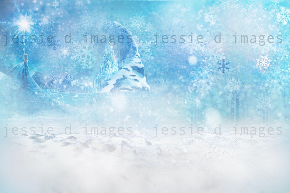 Disney Elsa Frozen Themed Digital Background 3 Etsy