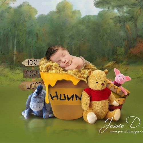 Winnie the Pooh Themed Digital Background 1 Etsy