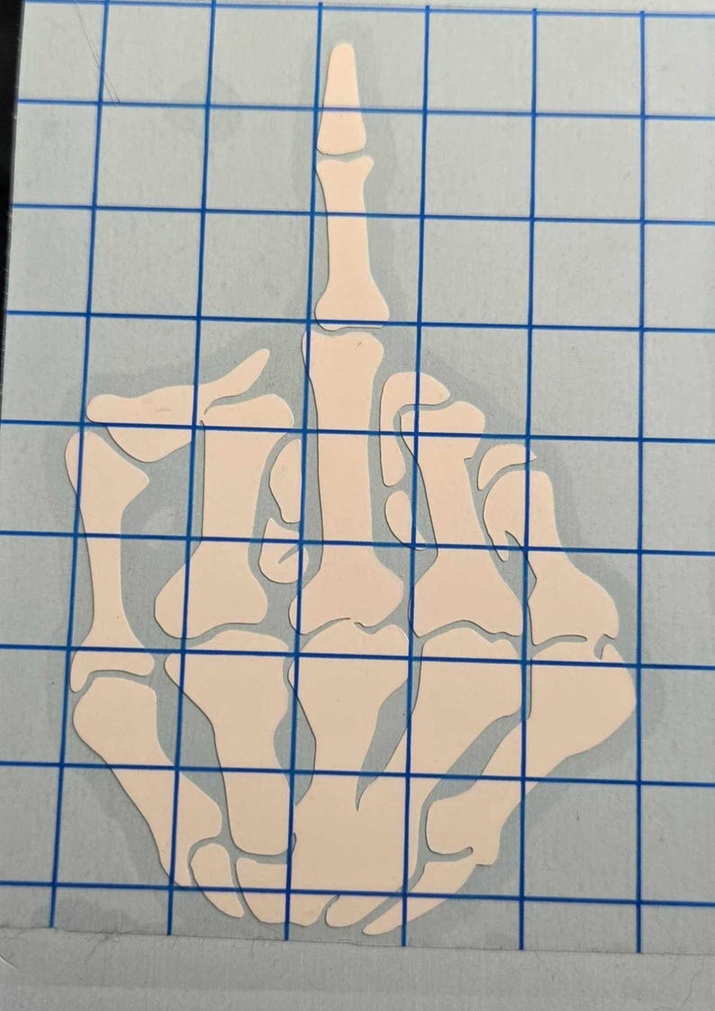 Skeleton Middle Finger Sticker Skeleton Middle Finger Decal - Etsy