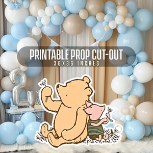 Cutout Decor Winnie The Pooh, Classic Winnie the Pooh Baby Shower, Birthday Party, Cutout Prop, Stand Up Prop DIGITAL DOWNLOAD 9074