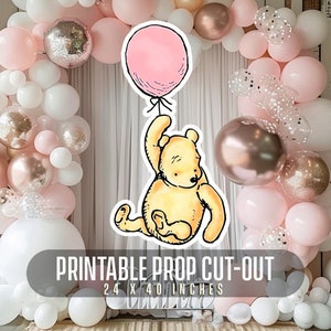 Cutout Decor Winnie The Pooh, Classic Winnie the Pooh Baby Shower, Birthday Party, Cutout Prop, Stand Up Prop DIGITAL DOWNLOAD 9039