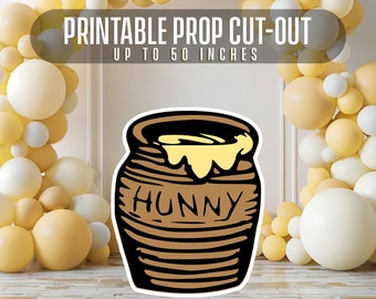 Cutout Decor Winnie The Pooh, Classic Winnie the Pooh Honey pot, Birthday Party, Cutout Prop, Stand Up Prop DIGITAL DOWNLOAD-pot1