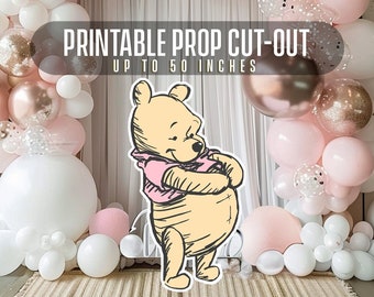 Cutout Decor Winnie The Pooh, Classic Winnie the Pooh Baby Shower, Birthday Party, Cutout Prop, Stand Up Prop DIGITAL DOWNLOAD-winh1