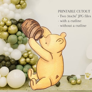 Cutout Decor Winnie The Pooh, Classic Winnie the Pooh Baby Shower, Birthday Party, Cutout Prop, Stand Up Prop DIGITAL DOWNLOAD 9031