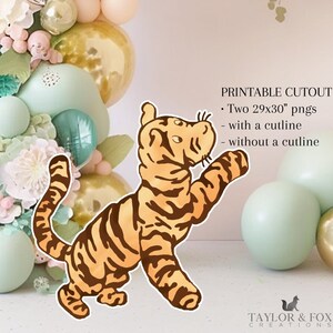 Cutout Decor Winnie The Pooh, Classic Tigger Baby Shower, Birthday Party, Cutout Prop, Stand Up Prop DIGITAL DOWNLOAD 9040