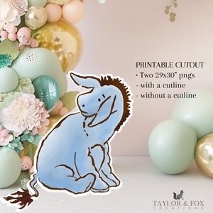 Cutout Decor Winnie The Pooh, Classic Eor Baby Shower, Birthday Party, Cutout Prop, Stand Up Prop DIGITAL DOWNLOAD 9041
