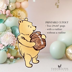 Cutout Decor Winnie The Pooh, Classic Winnie the Pooh Baby Shower, Birthday Party, Cutout Prop, Stand Up Prop DIGITAL DOWNLOAD 9039