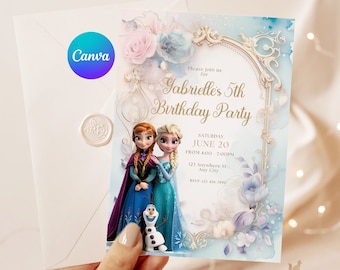 Frozen Invitation Frozen Birthday Invitation Frozen Editable Invitation Frozen Invites Frozen Digital Printable Card 1-5  -froz2