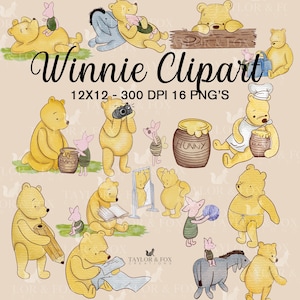Winnie clipart bundle, Winnie clipart, Winnie png, Winnie the pooh rework, Instant download, Winnie clipart-014
