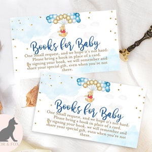 Demande de livre Winnie The Pooh, carte de livre Winnie The Pooh Baby Shower, Winnie The Pooh Invitations livres pour bébé, Winnie baby shower, b-b8