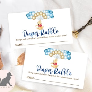 Winnie The Pooh diaper raffle,Winnie The Pooh Baby Shower diaper raffle, Winnie The Pooh Invitations diaper raffle, Winnie baby shower, b-b8
