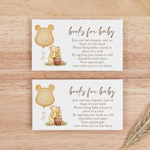 Editable Winnie The Pooh Book Card only, Winnie The Pooh Baby Shower, Winnie The Pooh Book card, Winnie baby shower, 9033