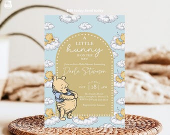 Winnie the Pooh Baby Shower Invitation: Editable Template (Digital Download)