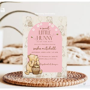 Winnie The Pooh Einladung, Winnie The Pooh Baby Shower Einladungen, Winnie The Pooh Einladungen für ein Mädchen, Winnie Pooh Baby Shower-21