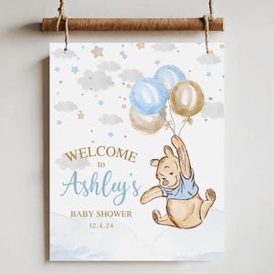 Winnie The Pooh Sign, Winnie The Pooh Baby Shower, Winnie The Pooh Welcome sign for a boy, Winnie baby shower, Winnie balloon 14g