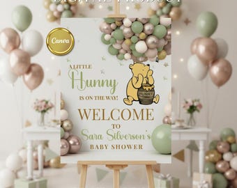Winnie the Pooh Baby Shower Sign, Welcome Sign (Digital Download)