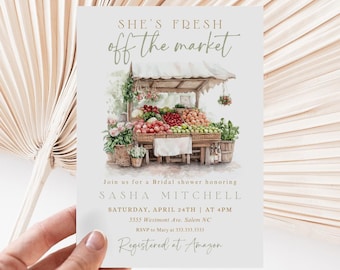 Farmer's Market Bridal Shower Invitation: Flower Stall (Canva Template)