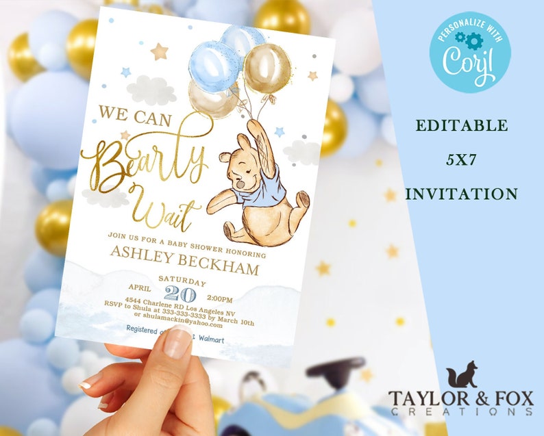 Editable Winnie the Pooh Invitation Only Pooh Baby Shower Etsy Editable Winnie the Pooh Invitation Only Pooh Baby Shower Etsy