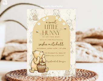 Winnie the Pooh Baby Shower Invitation: Neutral Theme (Digital Template)