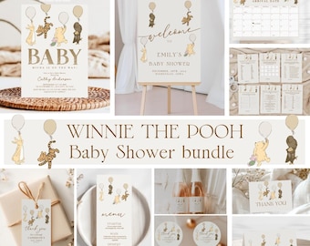 Winnie the Pooh Baby Shower Invitation Bundle (Digital)
